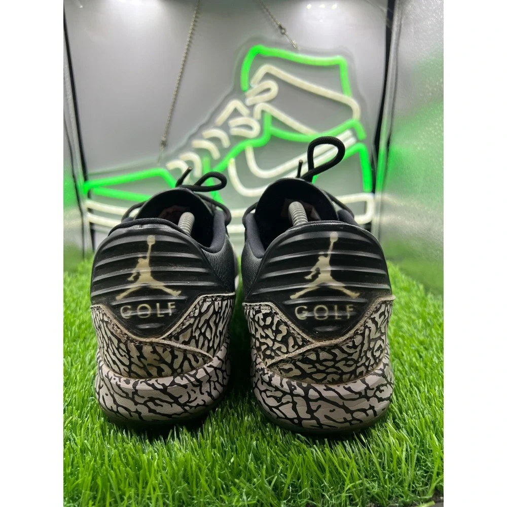 Jordan Trainer ST G Black Cement Golf Shoes AR7995-001 Mens 11 Elephant Print